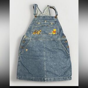 Vintage Disney Winnie Pooh & Tigger Overalls Women's Sz M Denim Jean Bib I Fall